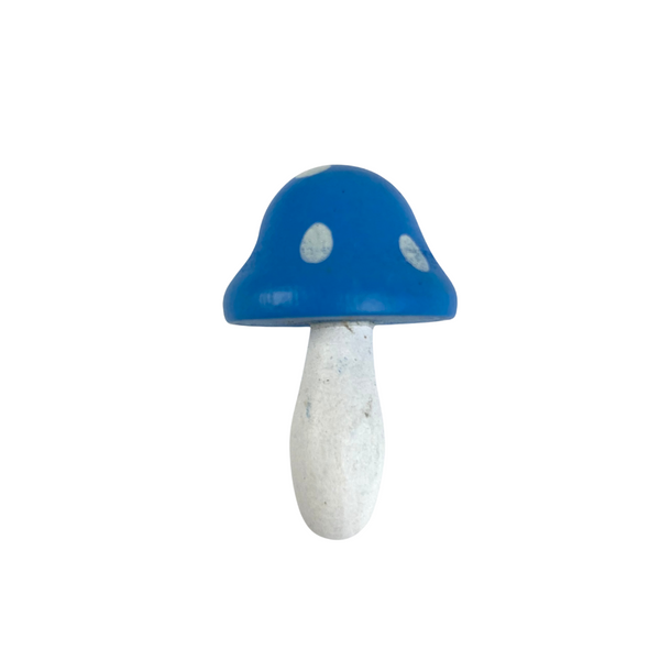 Painted Wooden Mushroom Figurines