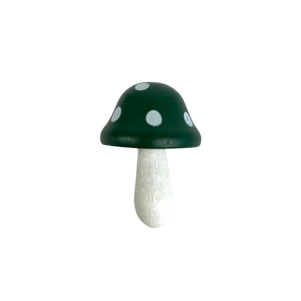 Painted Wooden Mushroom Figurines